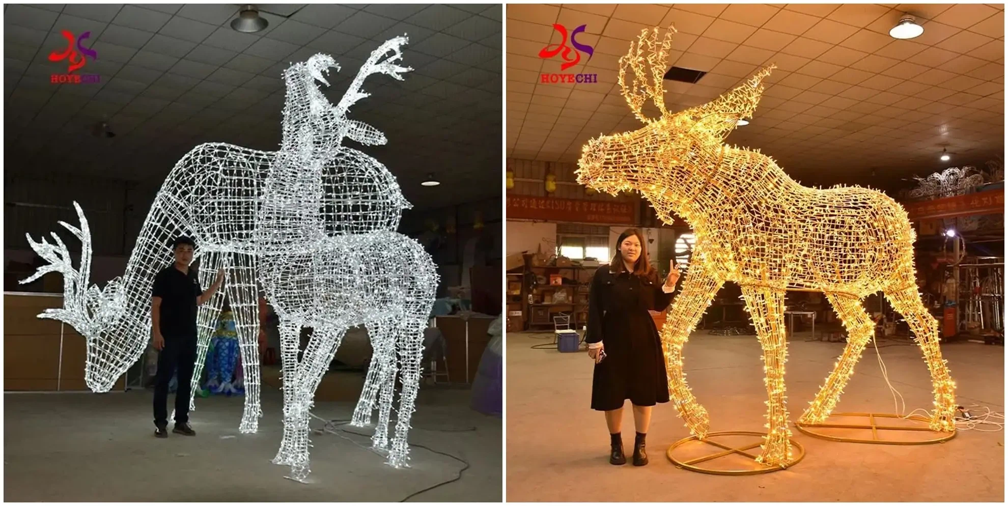 Великі різдвяні прикраси на свіжому повітрі